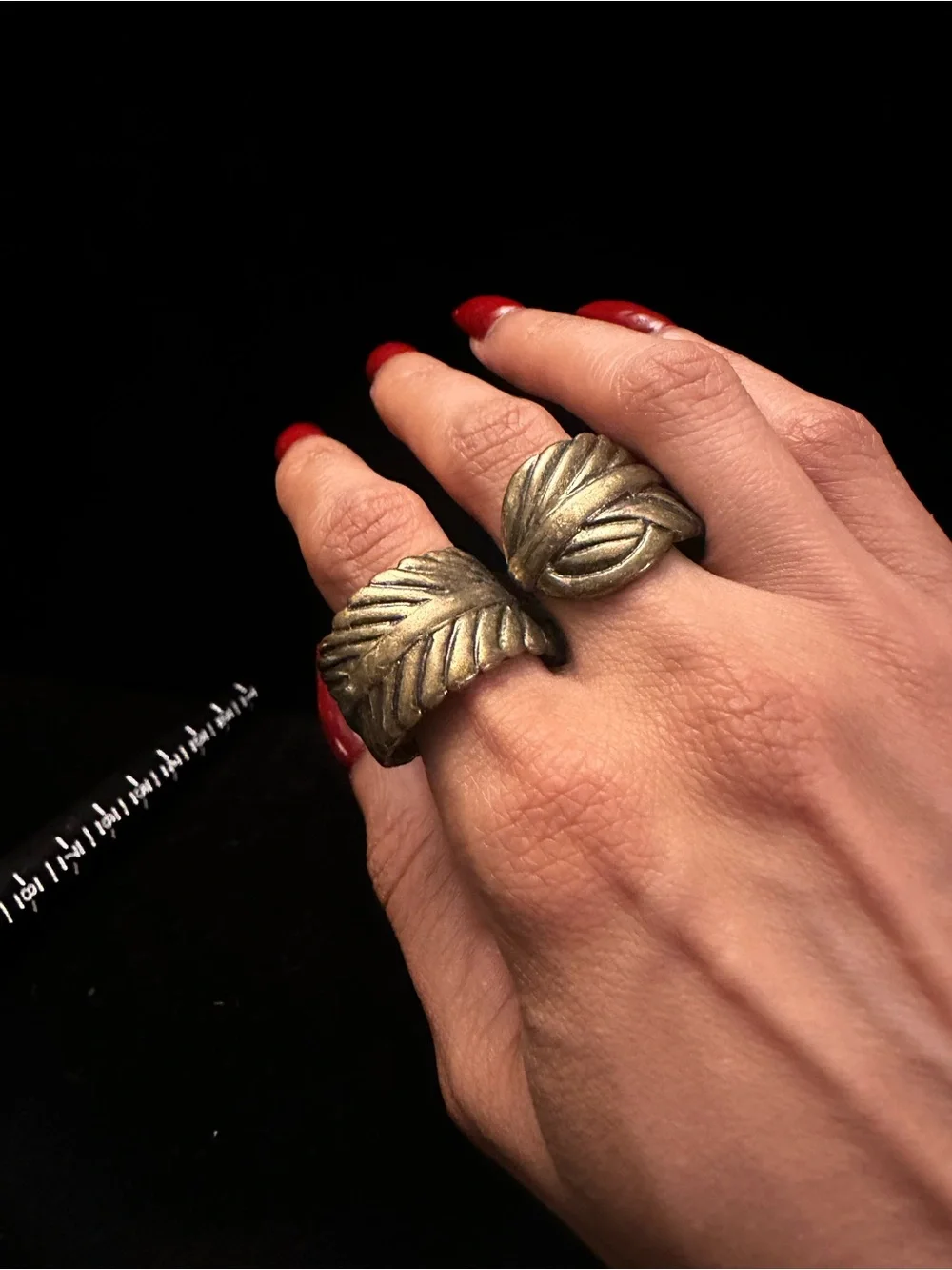 Vintage Style Gold Leaf Double Band Ring